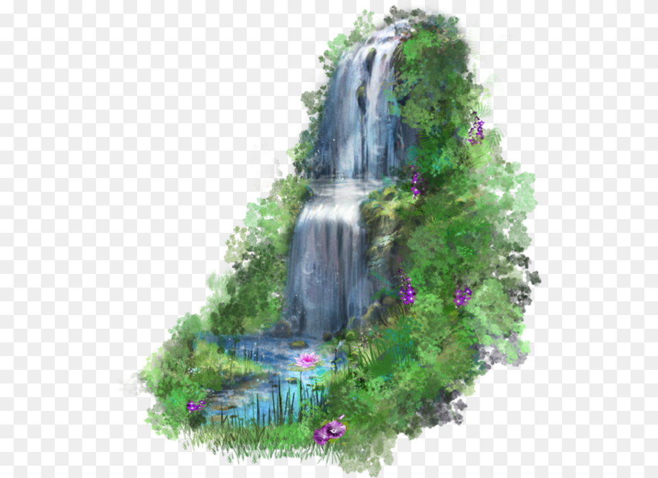 Waterfall Download Desktop Wallpaper Background Garden Image, Nature, Outdoors, Water, Plant Png