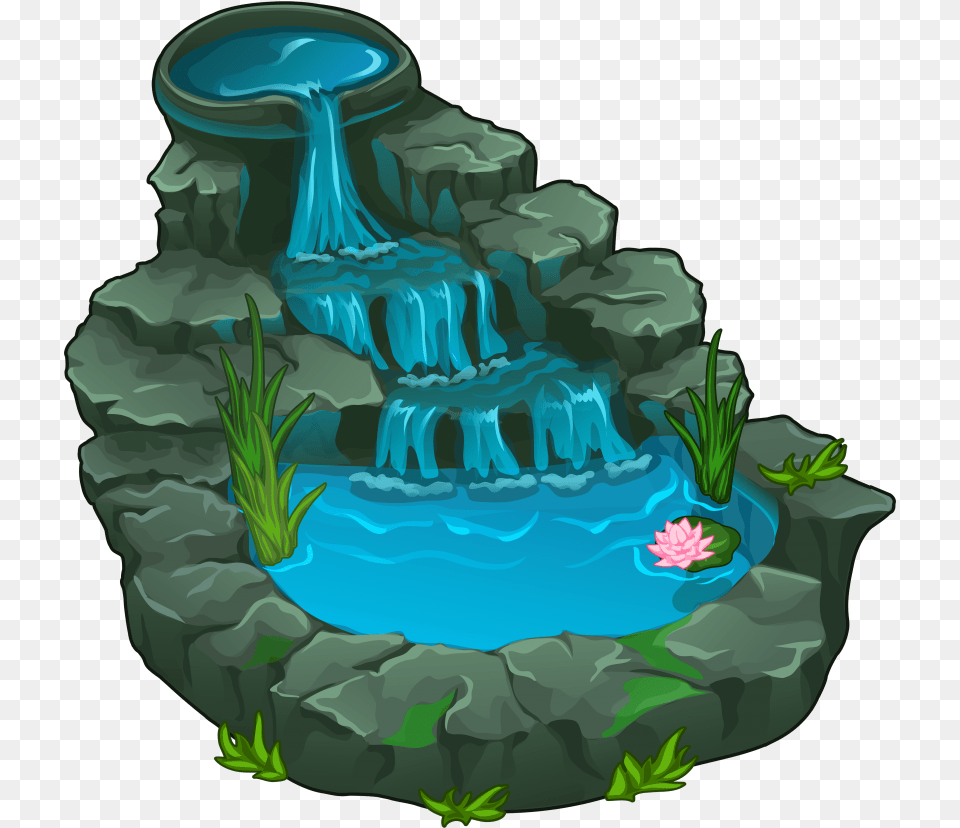 Waterfall Images Clip Art Waterfall, Birthday Cake, Pond, Outdoors, Nature Free Transparent Png
