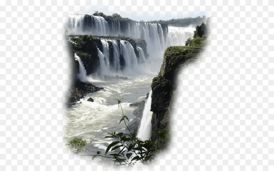 Waterfall Painting River Stream Water Resources Iguazu Falls, Nature, Outdoors, Scenery, Plant Free Png Download