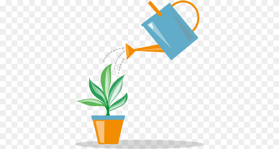 Watering A Plant, Tin, Can, Potted Plant, Watering Can Free Png
