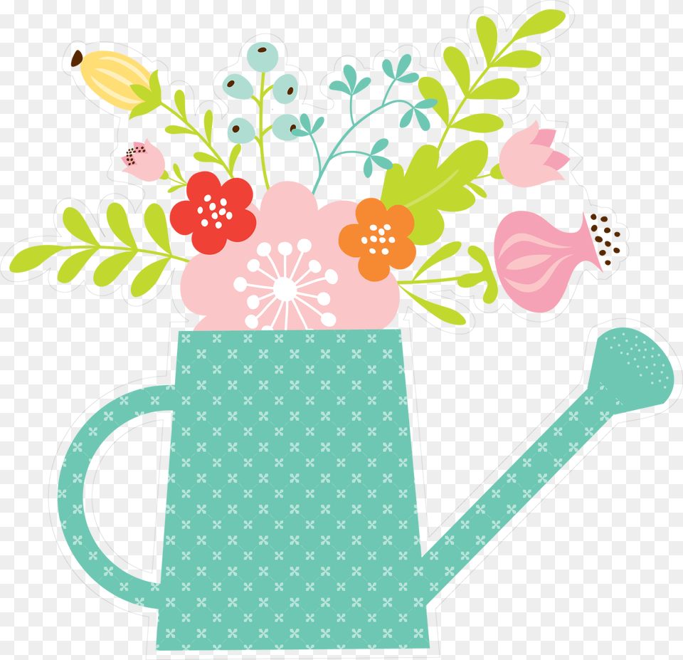 Watering Can Print Amp Cut File Echo Park Hello Spring, Tin, Watering Can, Flower, Plant Free Png