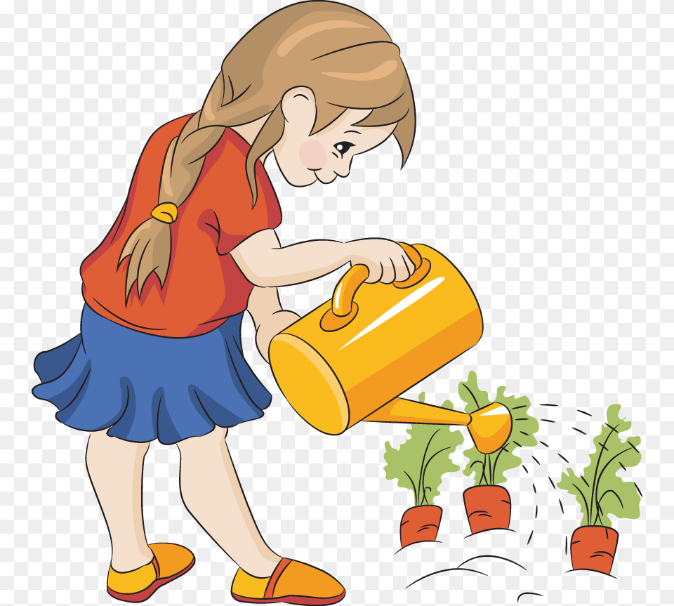 Watering Flowers Clip Art Obrazovanie Children, Garden, Nature, Outdoors, Gardening Png