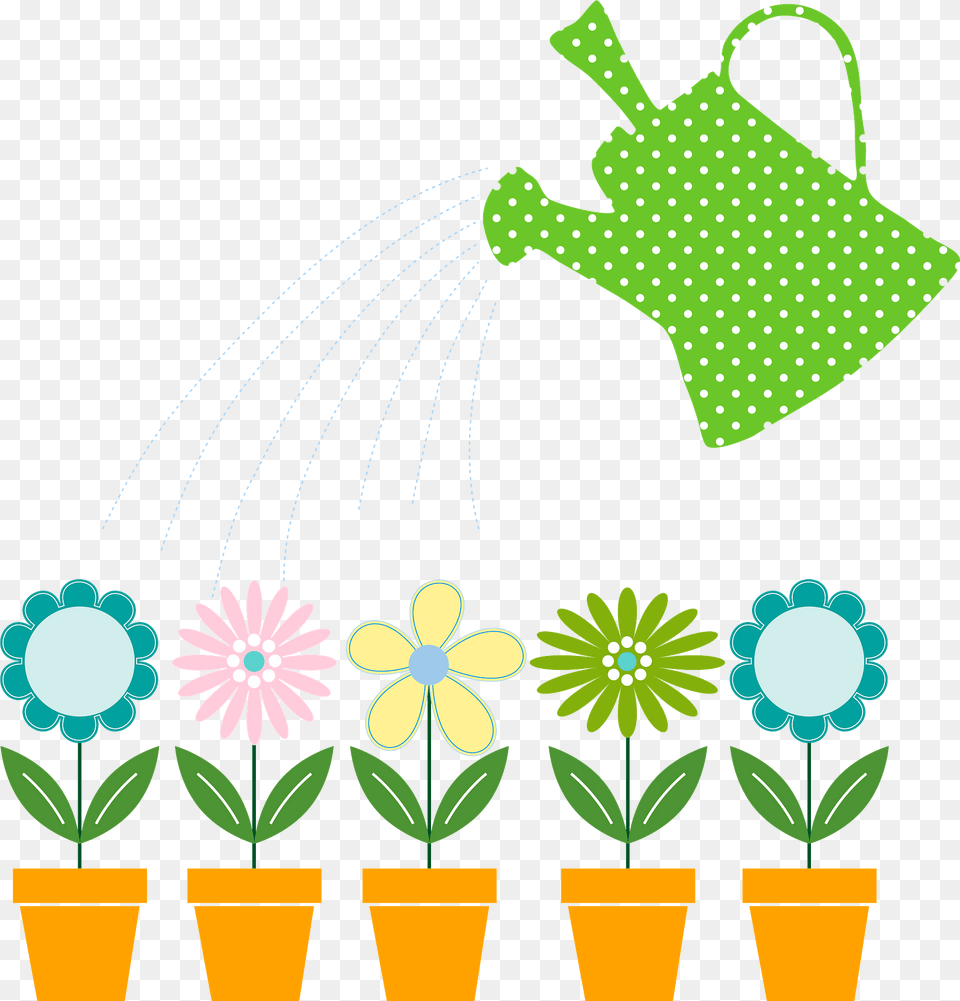 Watering Flowers Clipart, Flower, Plant, Art, Bag Png