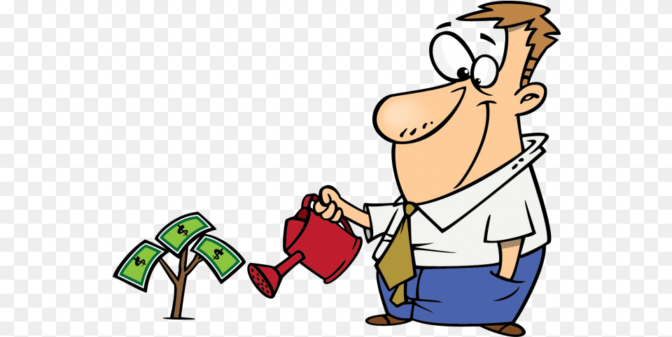 Watering Money Tree Cartoon Money Tree Clipart, Baby, Person, Face, Head Free Png Download