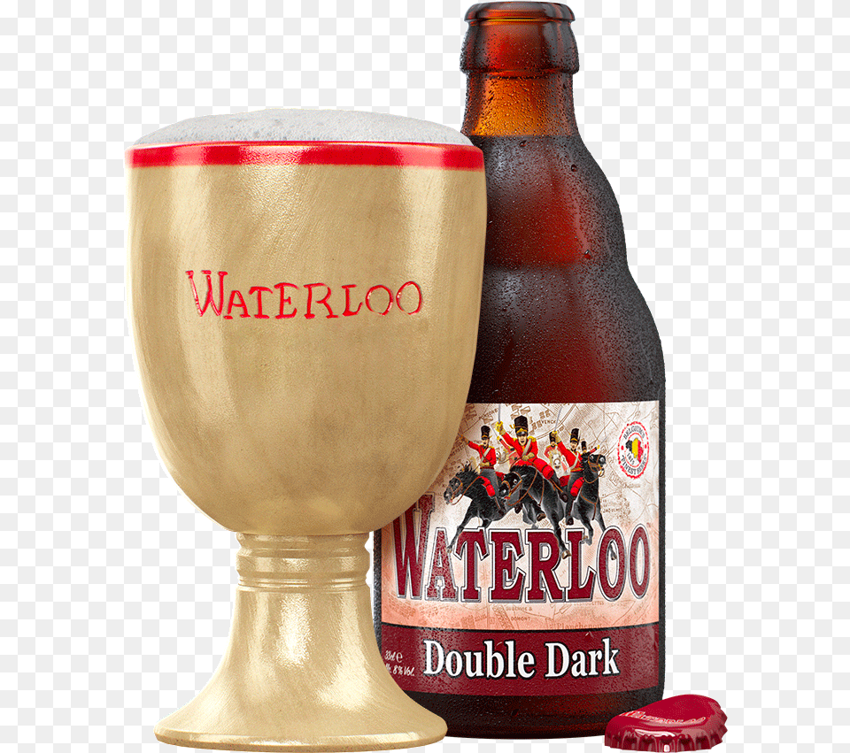 Waterloo Double Dark 33cl Chalice Web Waterloo Triple Blond, Alcohol, Liquor, Beer, Beer Bottle Png Image