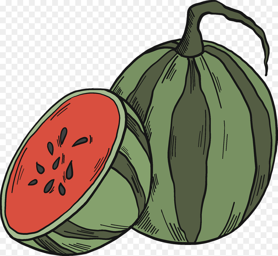 Watermelon And Half Clipart, Food, Fruit, Plant, Produce Free Transparent Png