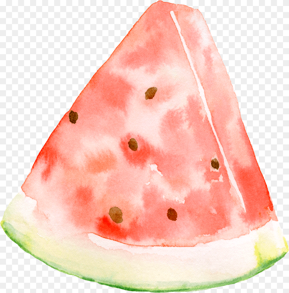 Watermelon Cartoon Transparent In Summer Watermelon Watercolor, Food, Fruit, Plant, Produce Free Png Download