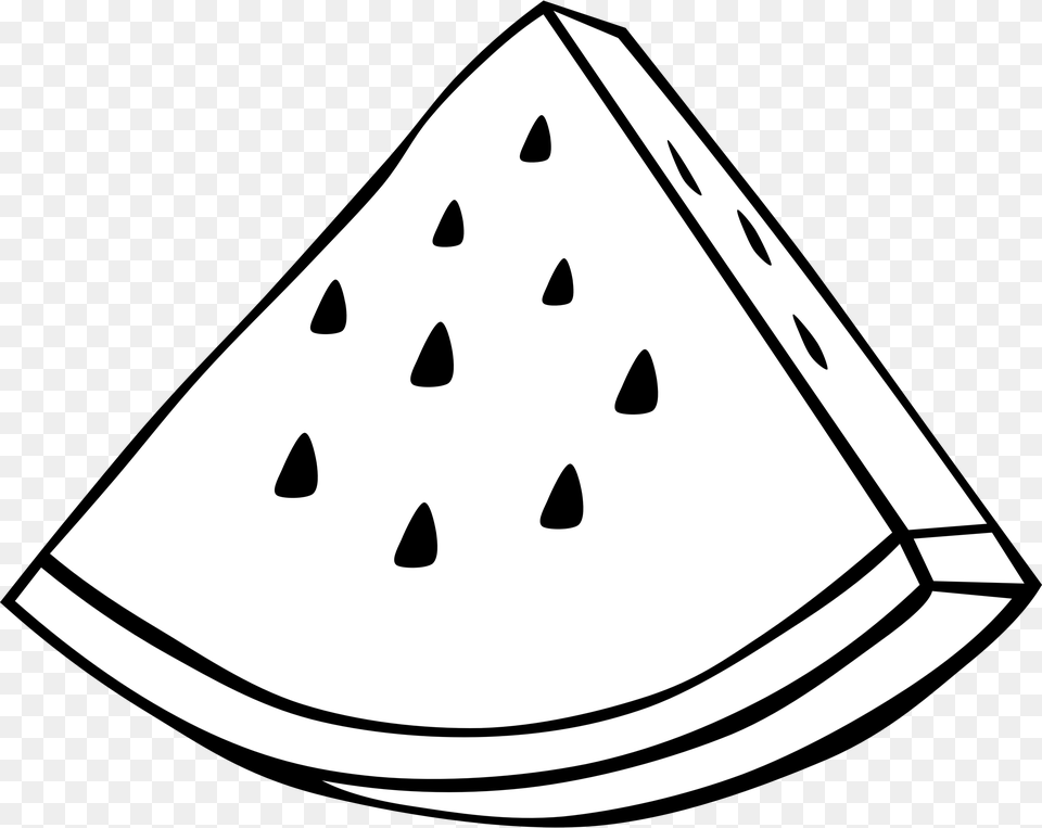 Watermelon Clipart Black And White Black And White Watermelon, Food, Fruit, Produce, Plant Free Png