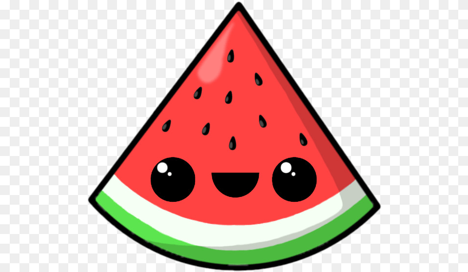 Watermelon Clipart Kawaii Kawaii Watermelon, Food, Fruit, Plant, Produce Free Png