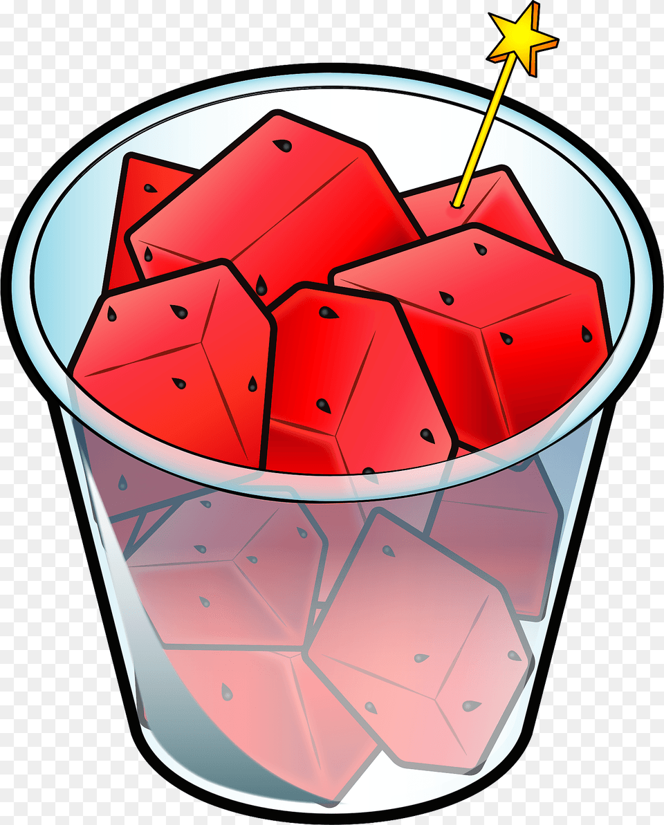 Watermelon Cubes In A Cup Clipart, Ammunition, Grenade, Weapon, Food Free Transparent Png