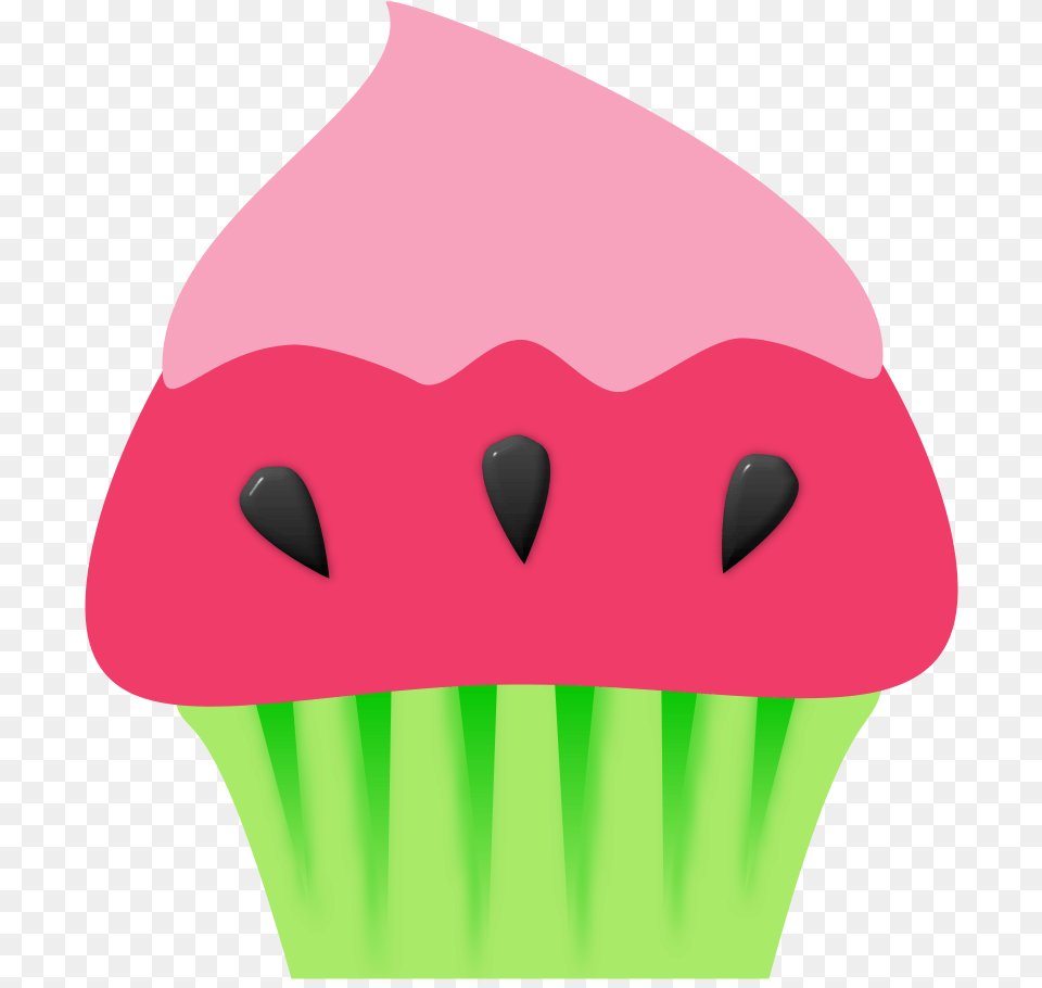 Watermelon Cupcake Watermelon Clipart Watermelon Cupcakes Cupcake Water Melon Clip Art, Cake, Cream, Dessert, Food Free Png Download