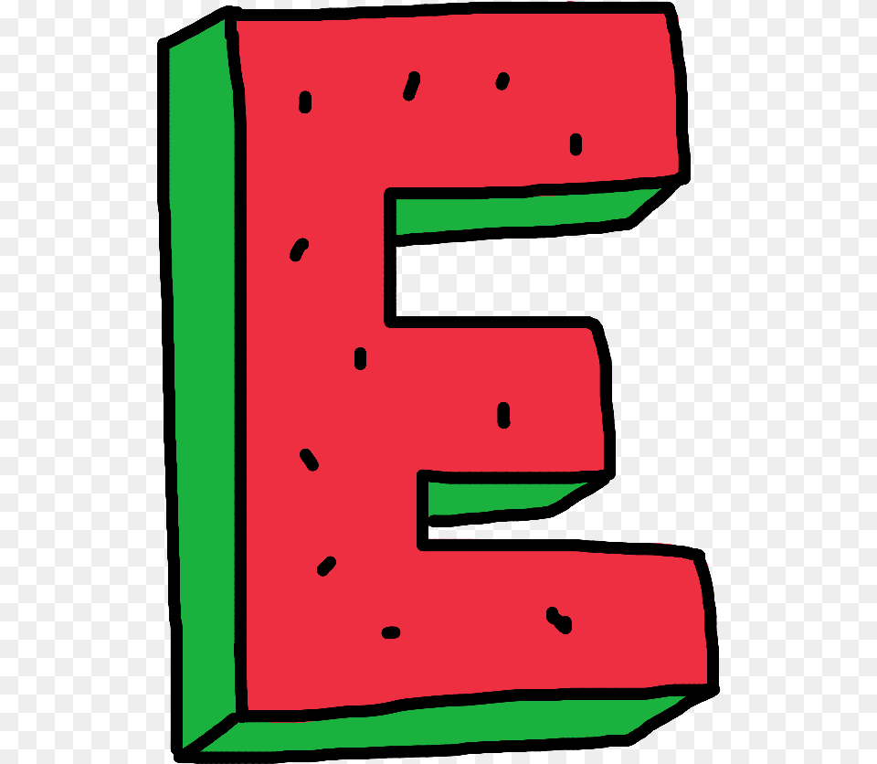 Watermelon Letter Alphabet E, Number, Symbol, Text, Person Png Image