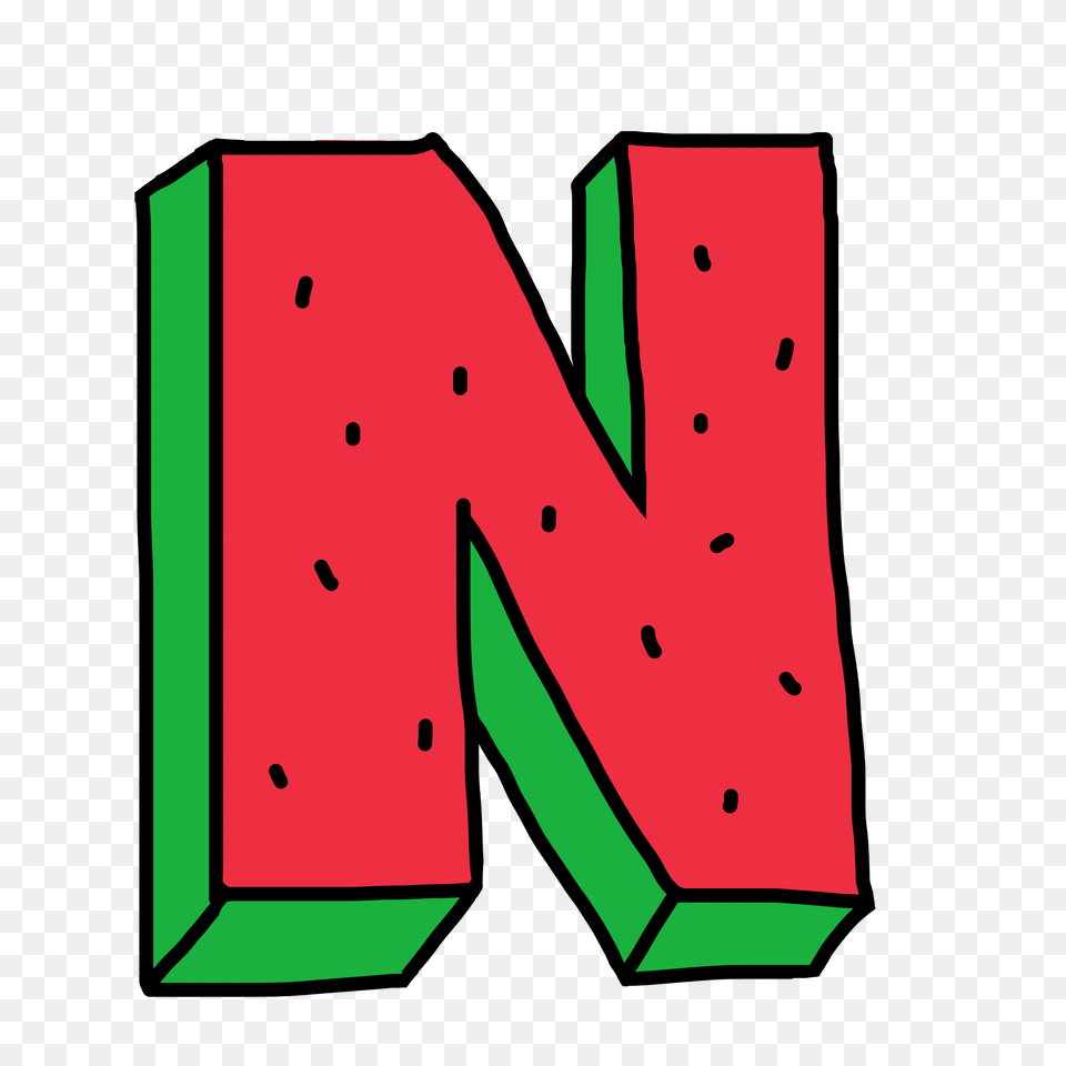 Watermelon Letter N Of Oddfuture Zumiez Fruit Alphabet, Food, Plant, Produce, Text Free Transparent Png