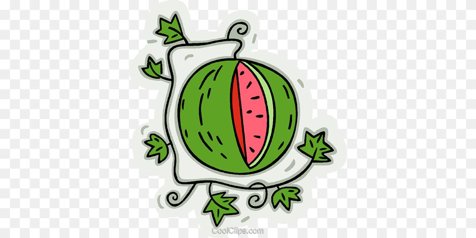 Watermelon On Vine Royalty Vector Clip Art Illustration, Food, Fruit, Produce, Plant Free Png