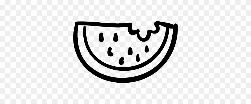 Watermelon Outlined Slice Logo Summer Watermelon, Gray Free Png