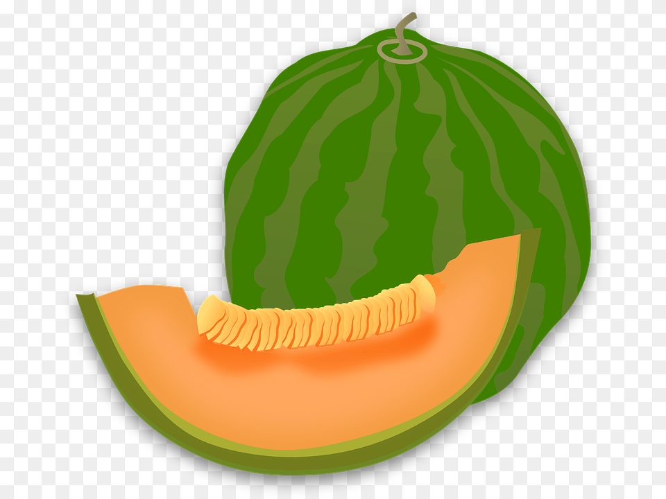 Watermelon Ripe Slice Whole Fruit Food Juicy Clipart Melon, Plant, Produce Free Png