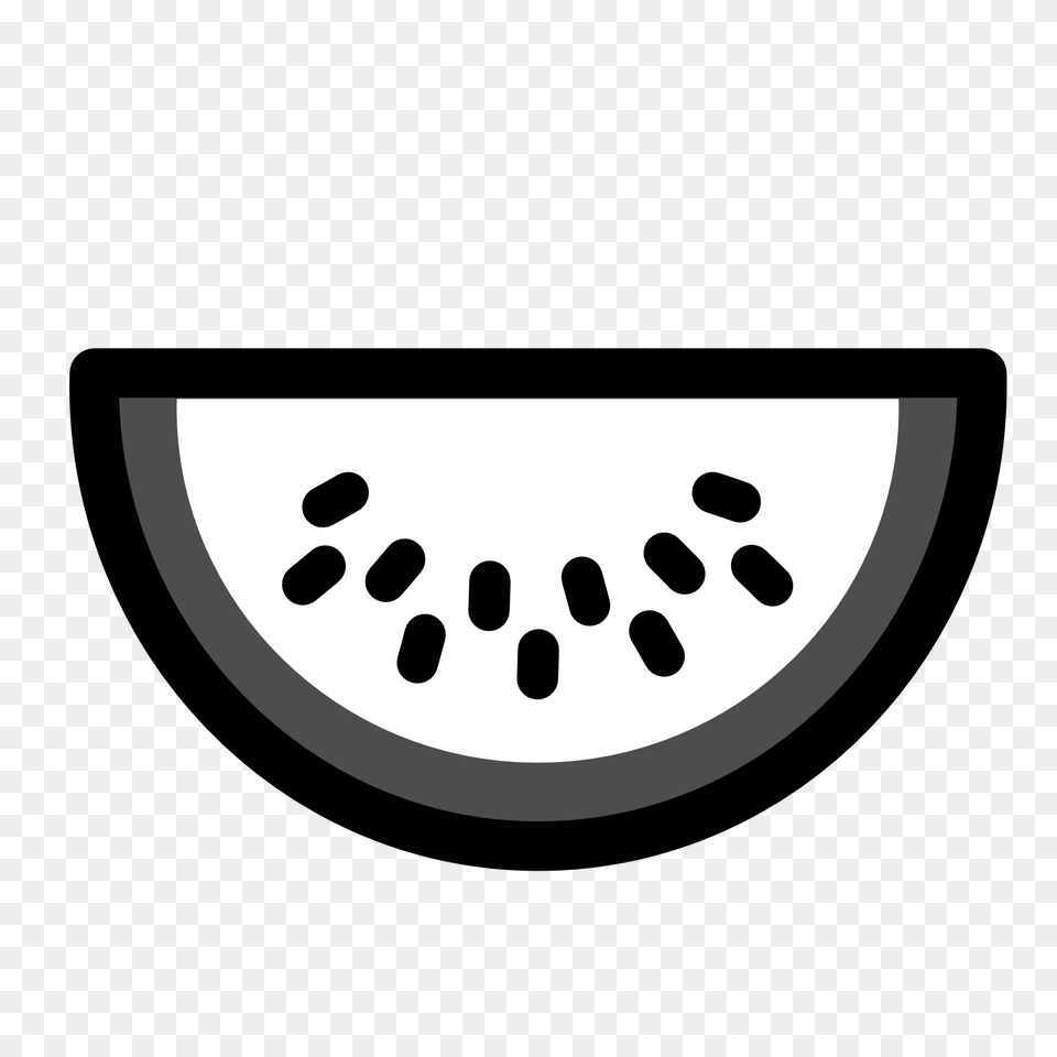 Watermelon Slice Clipart Black And White, Food, Fruit, Plant, Produce Png Image