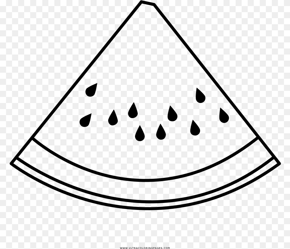 Watermelon Slice Coloring, Gray Free Png Download