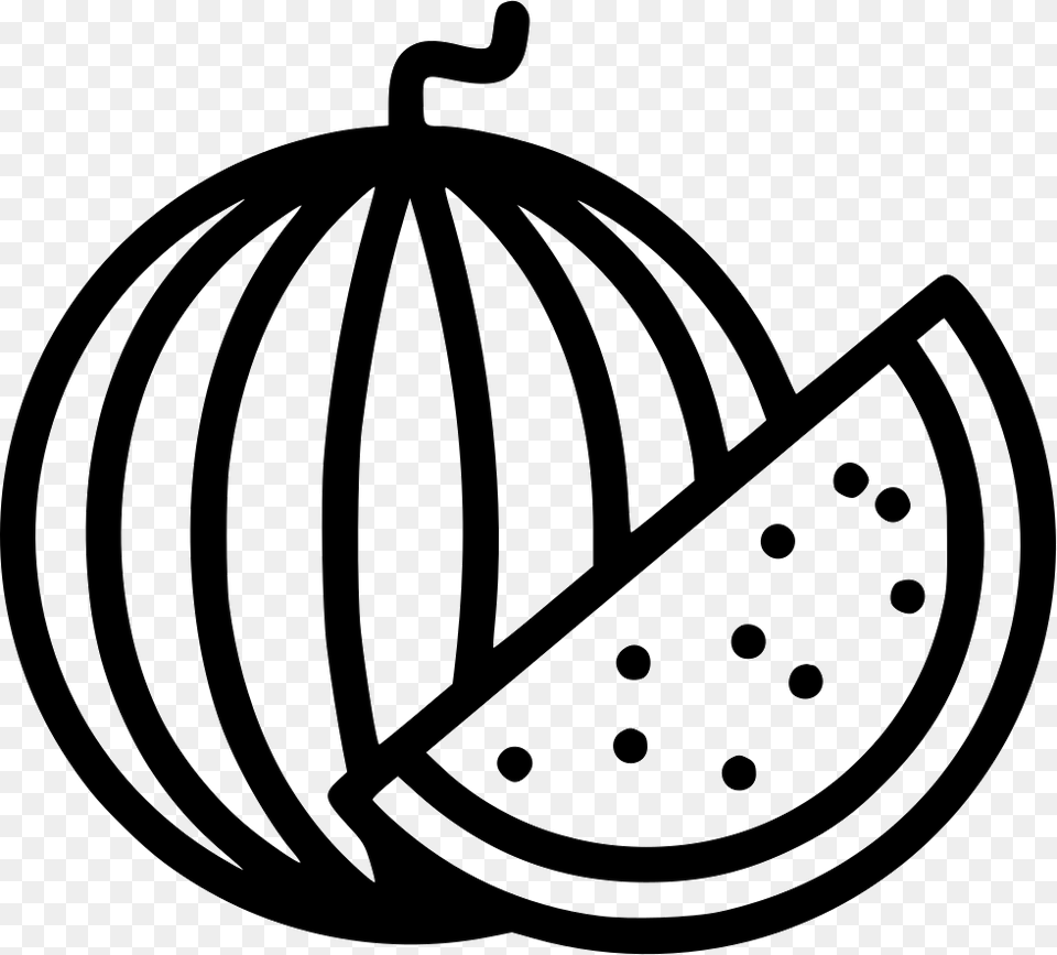 Watermelon Slice Food Plant Tree Watermelon Clipart Black And White, Fruit, Produce, Ammunition, Grenade Png