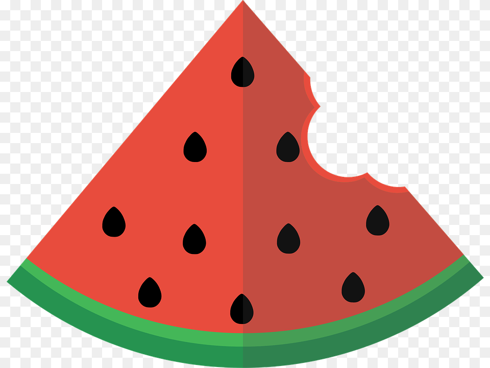 Watermelon Slice Watermelon Flat, Food, Fruit, Plant, Produce Png