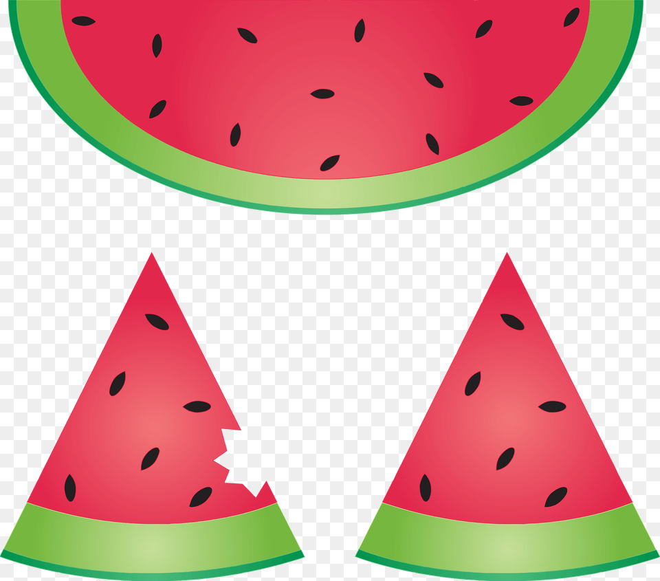 Watermelon Wedge And Slices Clipart, Food, Fruit, Plant, Produce Free Png Download