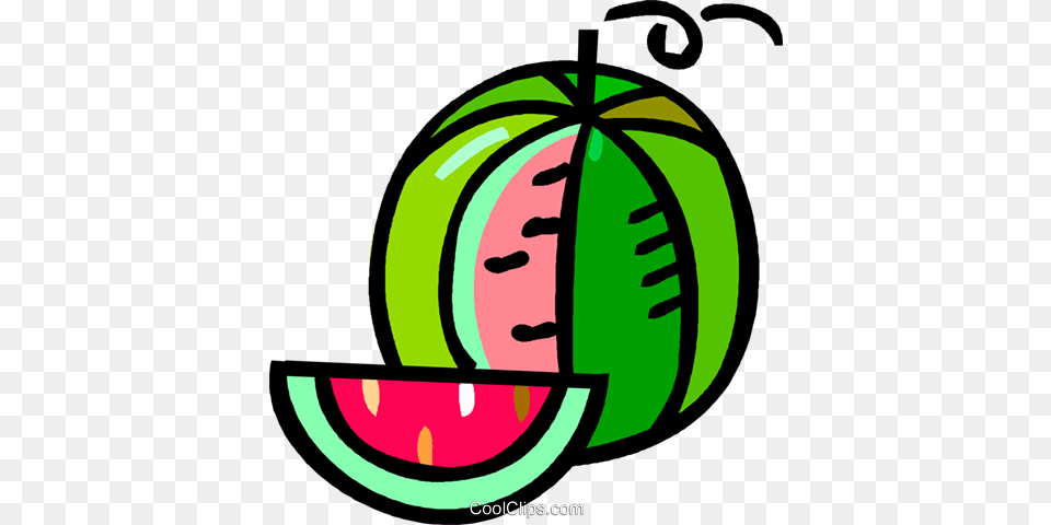 Watermelon With A Piece Cut Out Of It Royalty Vector Clip Art, Food, Fruit, Produce, Plant Png