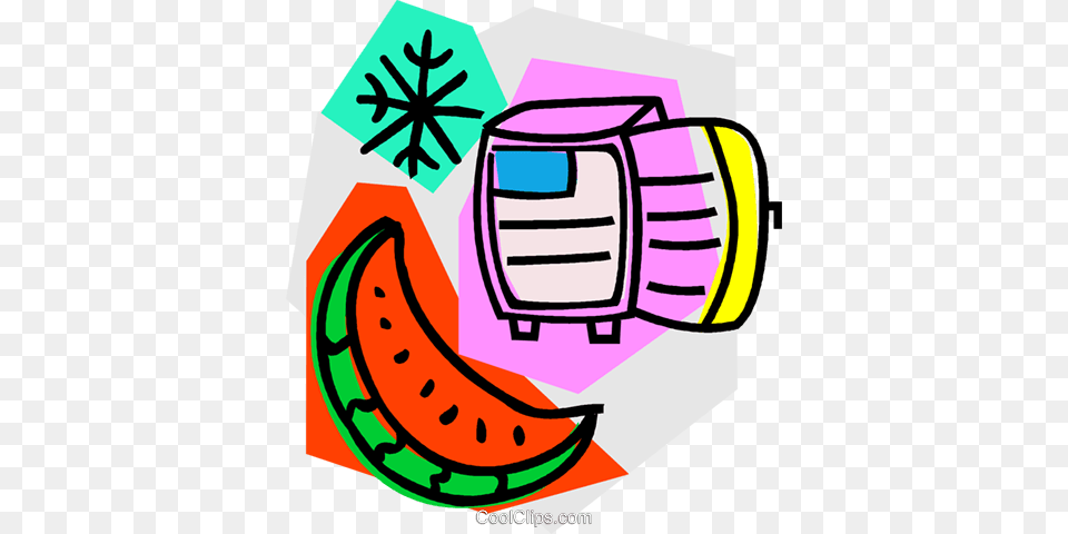 Watermelon With Refrigerator Royalty Free Vector Clip Art, Food, Fruit, Plant, Produce Png Image
