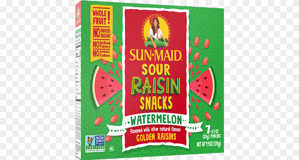 Watermelonbox Sun Maid Sour Raisins, Advertisement, Produce, Food, Fruit Png