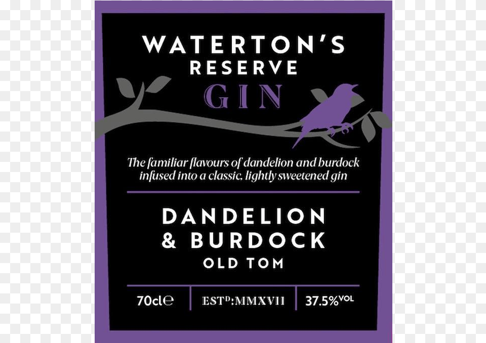 Waterton S Reserve Dandelion Amp Burdock Old Tomtitle Brandon Grotesque, Advertisement, Poster, Purple, Scoreboard Png Image