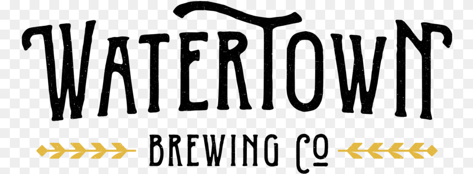 Watertown Brewing Black Lettering Black And White, Text, Blackboard, Fence Free Png Download