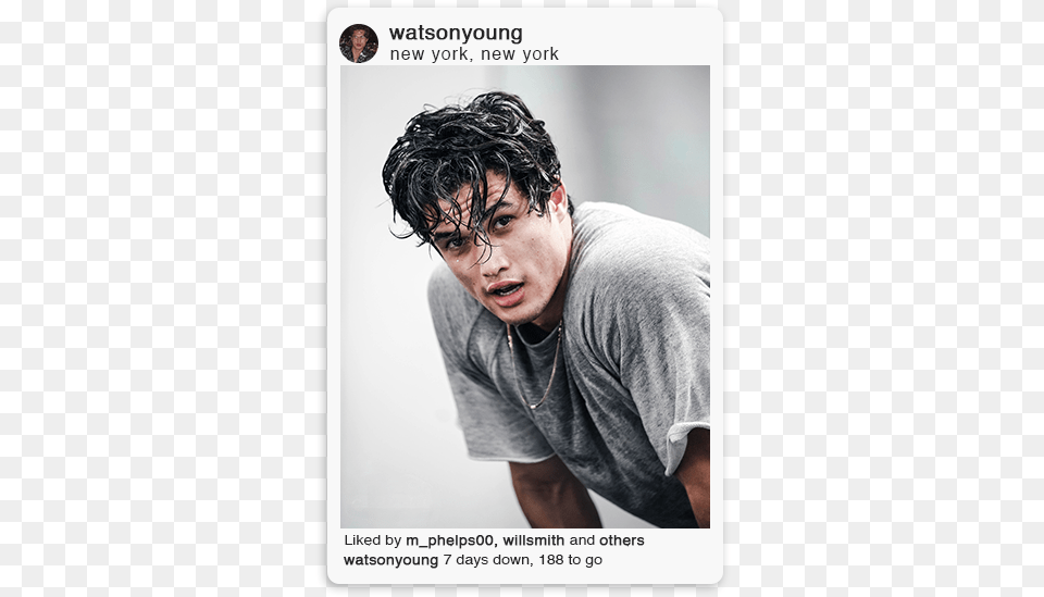 Watson Young Uploaded A New Photo To Instagram On January Poster, T-shirt, Portrait, Photography, Person Free Png