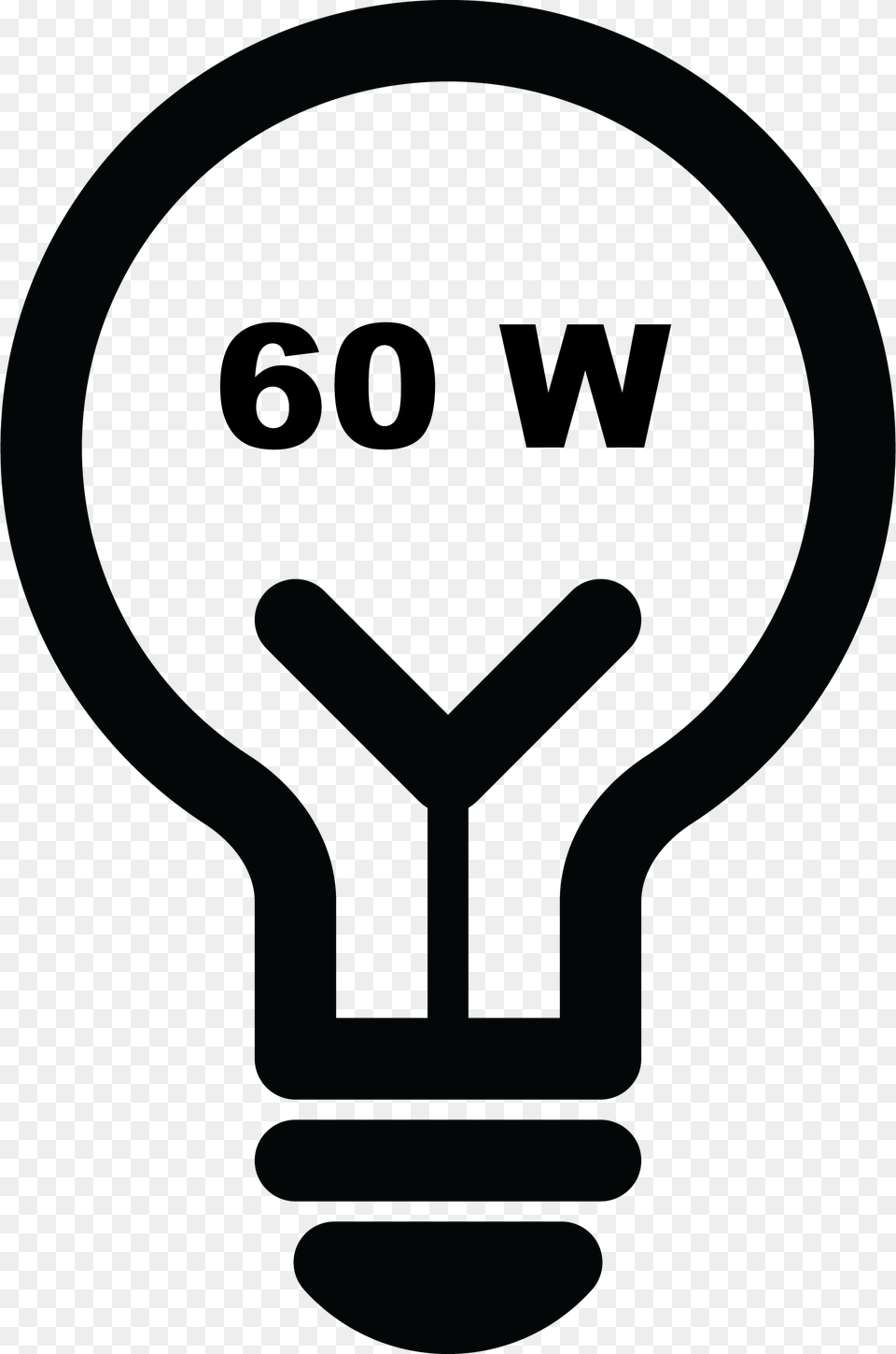 Watts Of Power Clipart Clipart Black And White Stock 60 Watt Light Bulb Clipart, Lightbulb Free Png Download