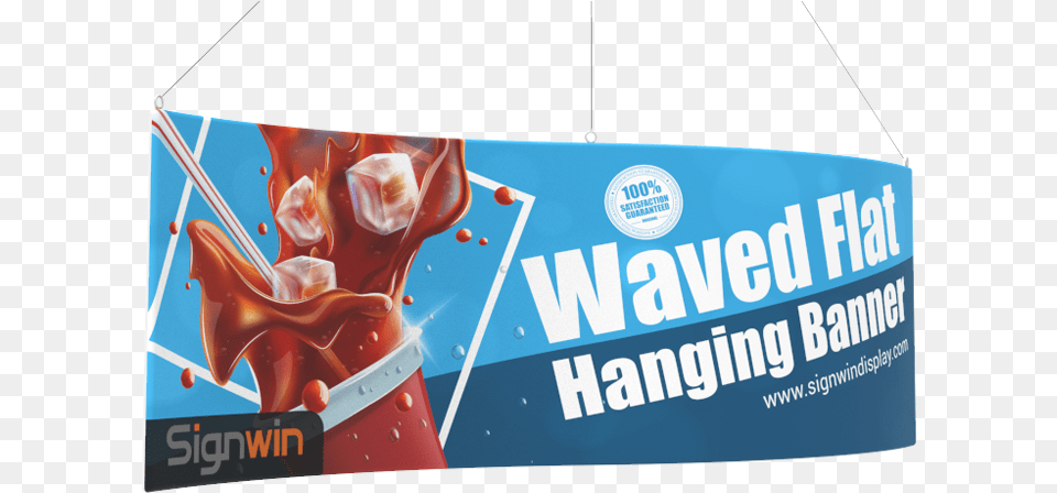 Waved Flat Hanging Banner Logo Printing For Fairs Banner, Advertisement, Text, Poster Free Png Download