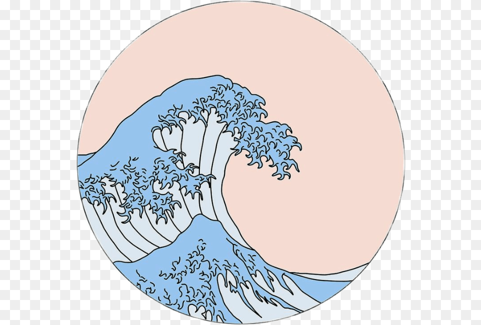 Waves Aesthetic Great Icon Tumblr Aesthetic Wave Sticker, Nature, Outdoors, Art, Photography Png