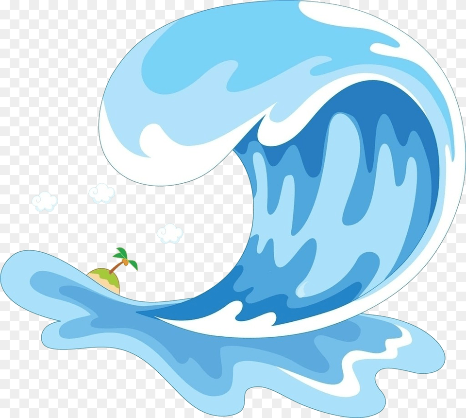 Waves Clipart Wave Sea Cartoon, Nature, Outdoors, Sea Waves, Water Png Image