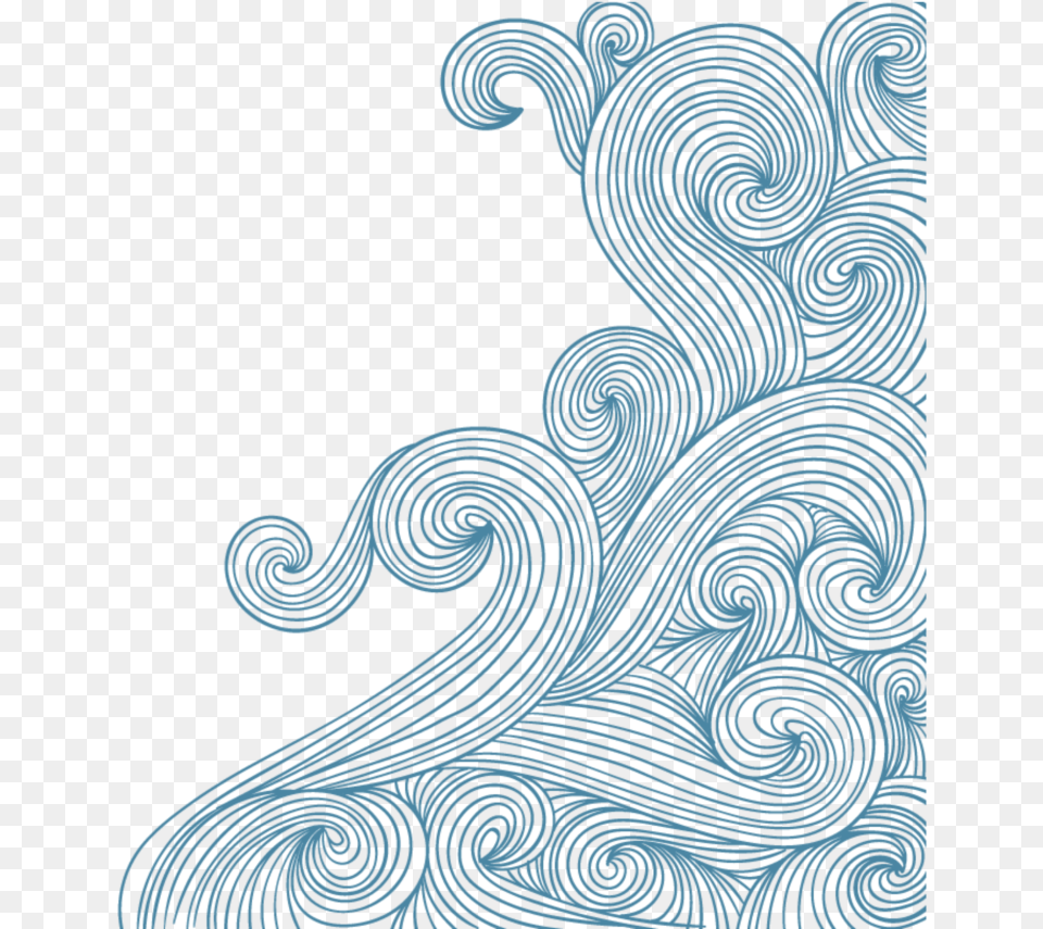 Waves Doodle Transparent Background Chinese Style Wave Background, Pattern, Art, Graphics, Spiral Png