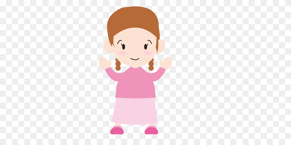 Waving A Hand Girl Girl Illustration Family Clip Art, Baby, Person, Face, Head Free Transparent Png