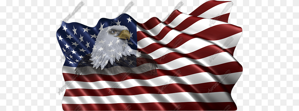Waving American Flag Eagle Head Small American Eagle Eagle Flag Transparent, American Flag, Animal, Bird, Dynamite Free Png