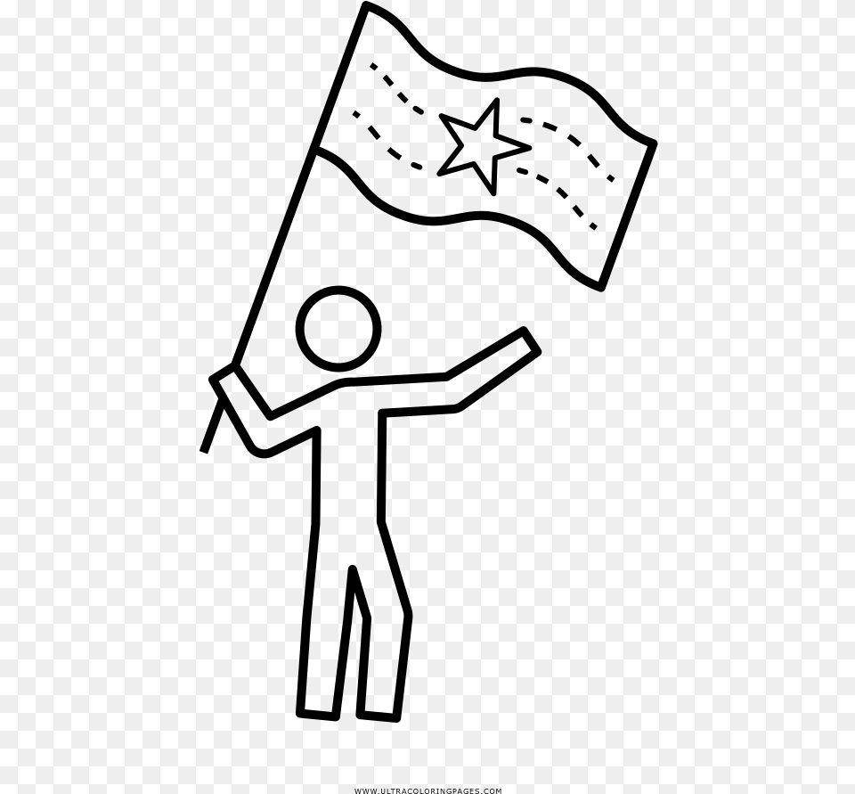 Waving Flag Coloring, Gray Free Png