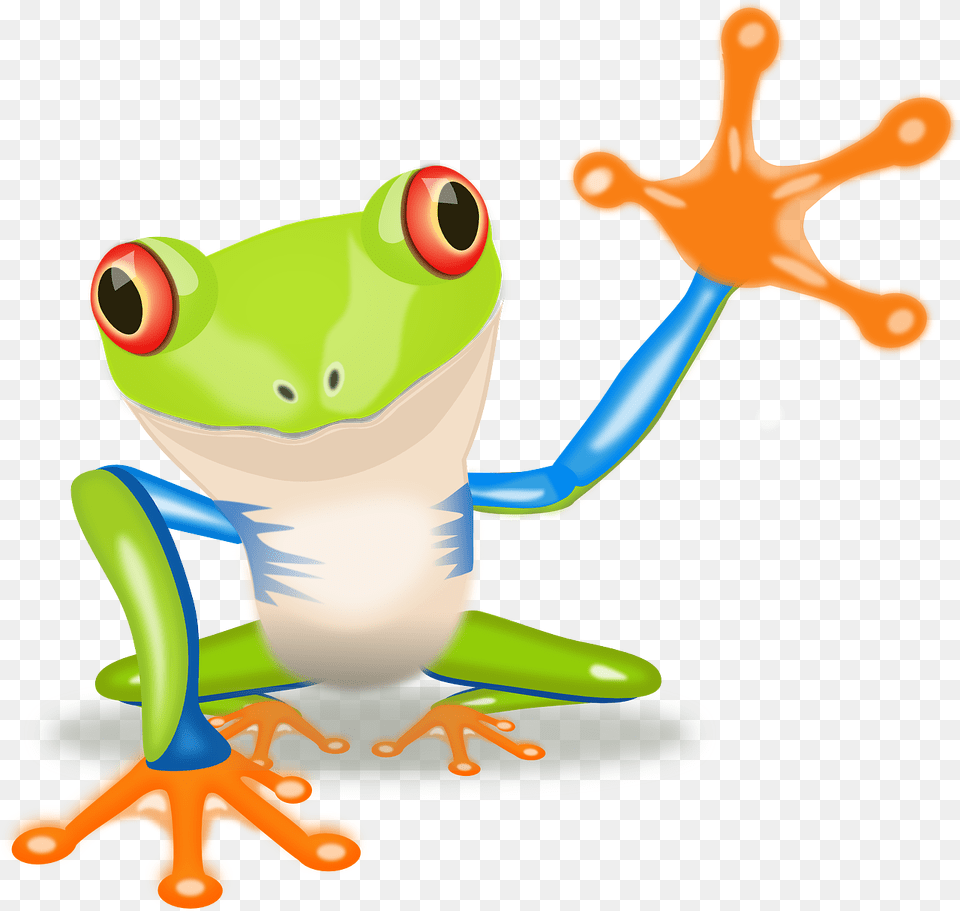 Waving Frog Clip Art At Clipart Library Cute Tree Frog Clipart, Amphibian, Animal, Wildlife, Tree Frog Png