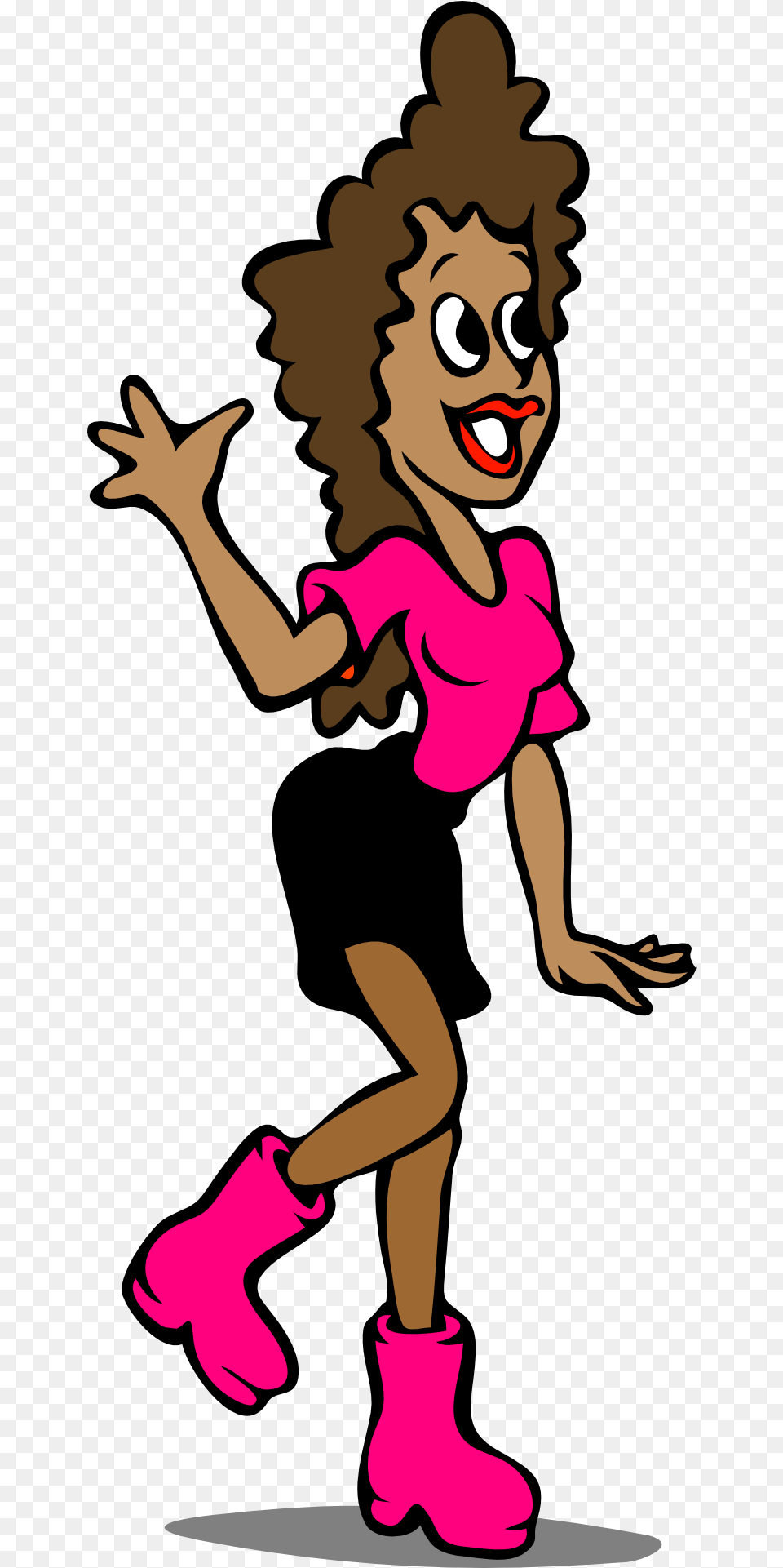 Waving Girl Clipart Gif, Cartoon, Person, Face, Head Free Png