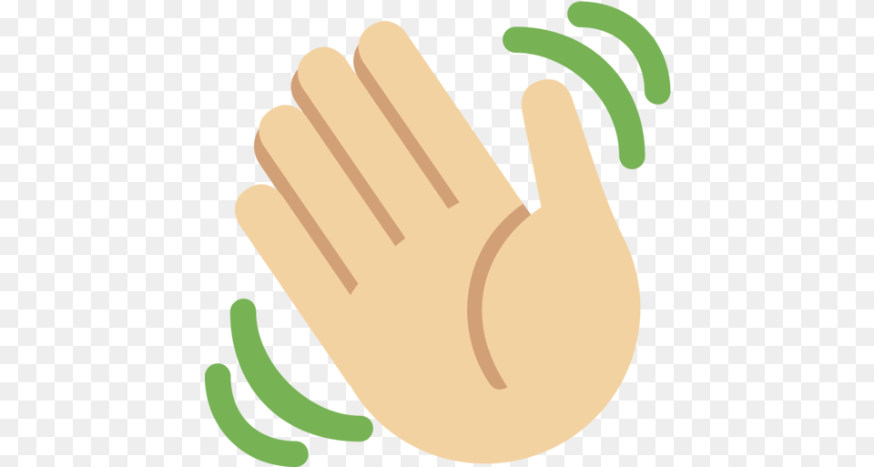 Waving Hand Medium Light Skin Tone Emoji Waved Hand, Body Part, Clothing, Finger, Glove Free Transparent Png