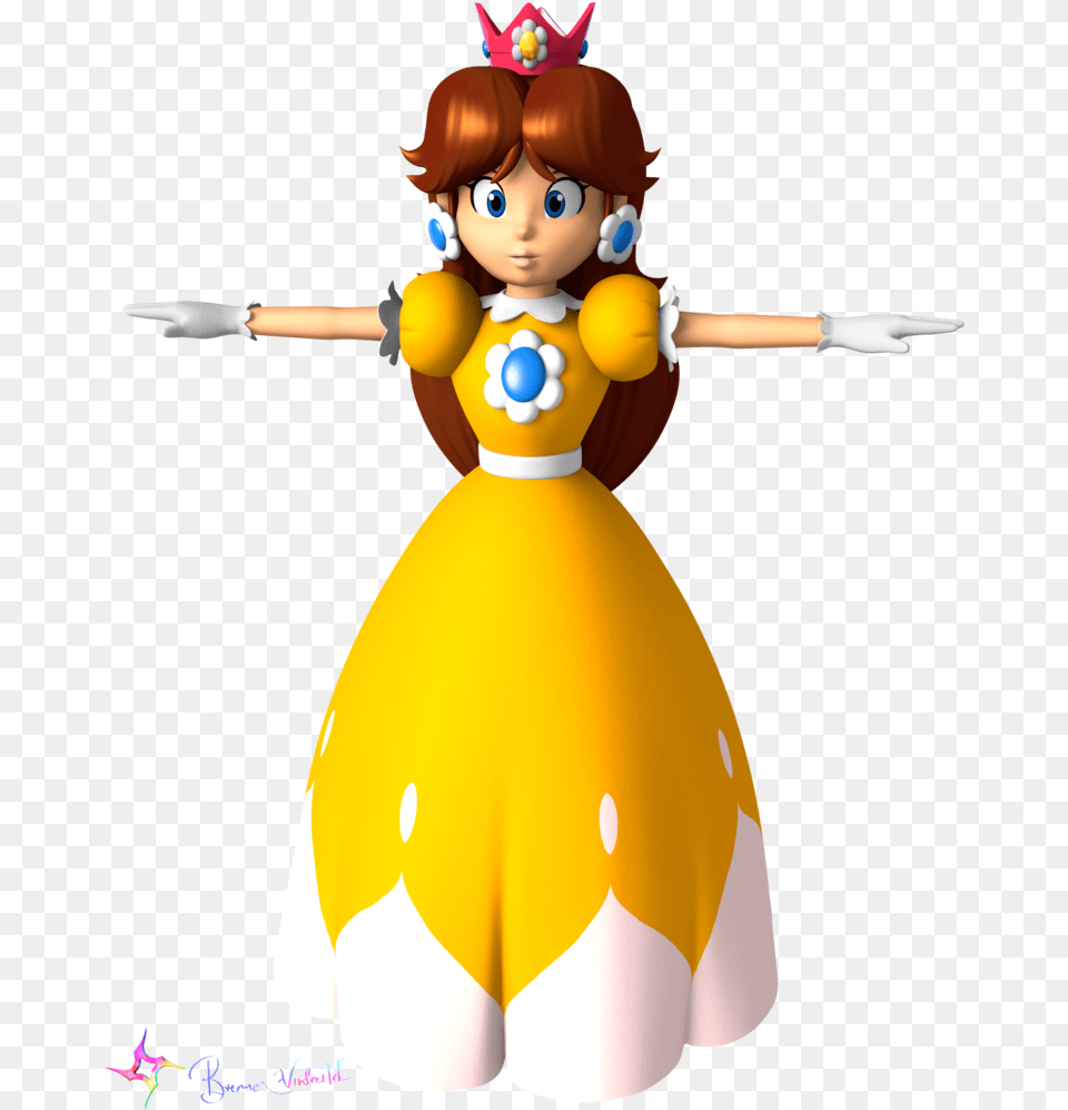 Waving Princess Daisy Waving Princess Daisy Daisy Mario Tennis, Person, Face, Head, Doll Free Png