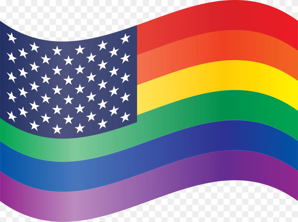 Waving Rainbow Stars And Rainbow Stars And Stripes, Flag, American Flag Png Image