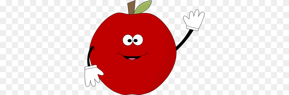 Waving Red Apple Clip Art, Food, Fruit, Plant, Produce Free Transparent Png