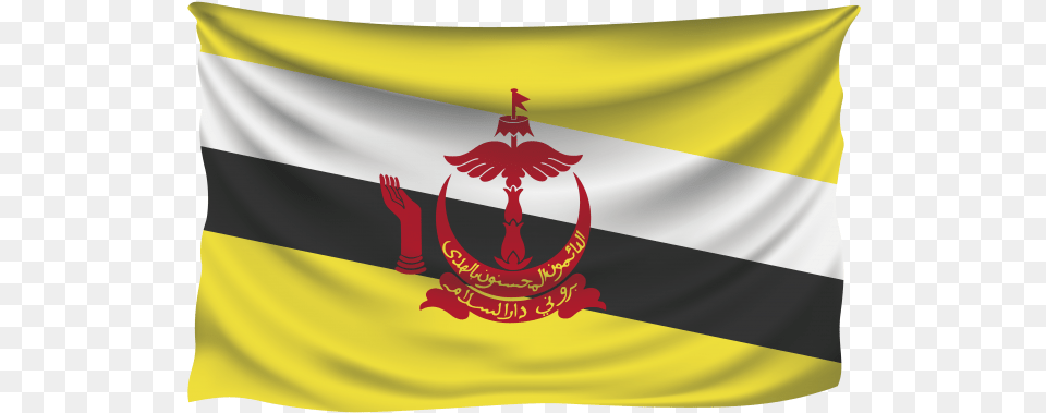 Wavy Brunei Flag Emblem Of Brunei Png