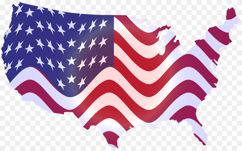 Wavy Flag America Map Clipart, American Flag, Baby, Person Free Png Download