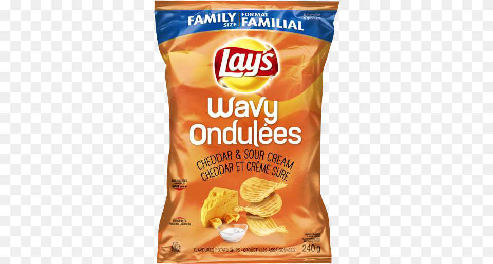 Wavy Lay39s Cheddar Amp Sour Cream Potato Chips Wavy Lay39s Lightly Salted Potato Chips, Food, Snack, Bread, Can Free Png