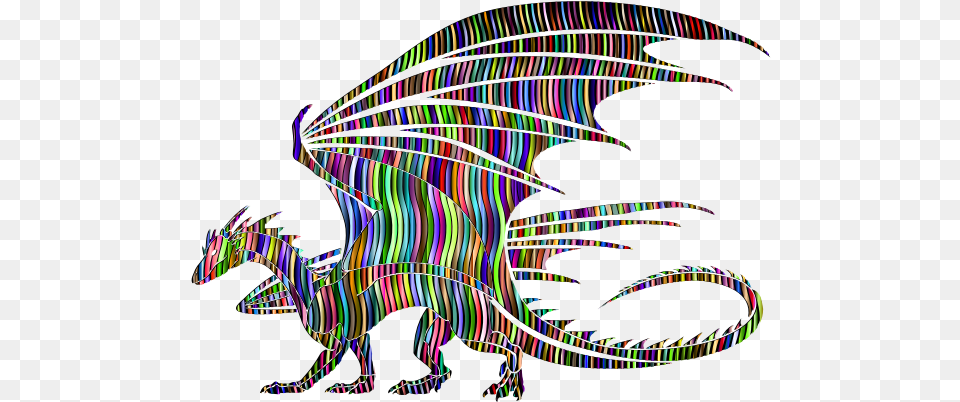 Wavy Prismatic Pattern Dragon Silhouette Dragons Black And White, Art, Baby, Person Free Png Download
