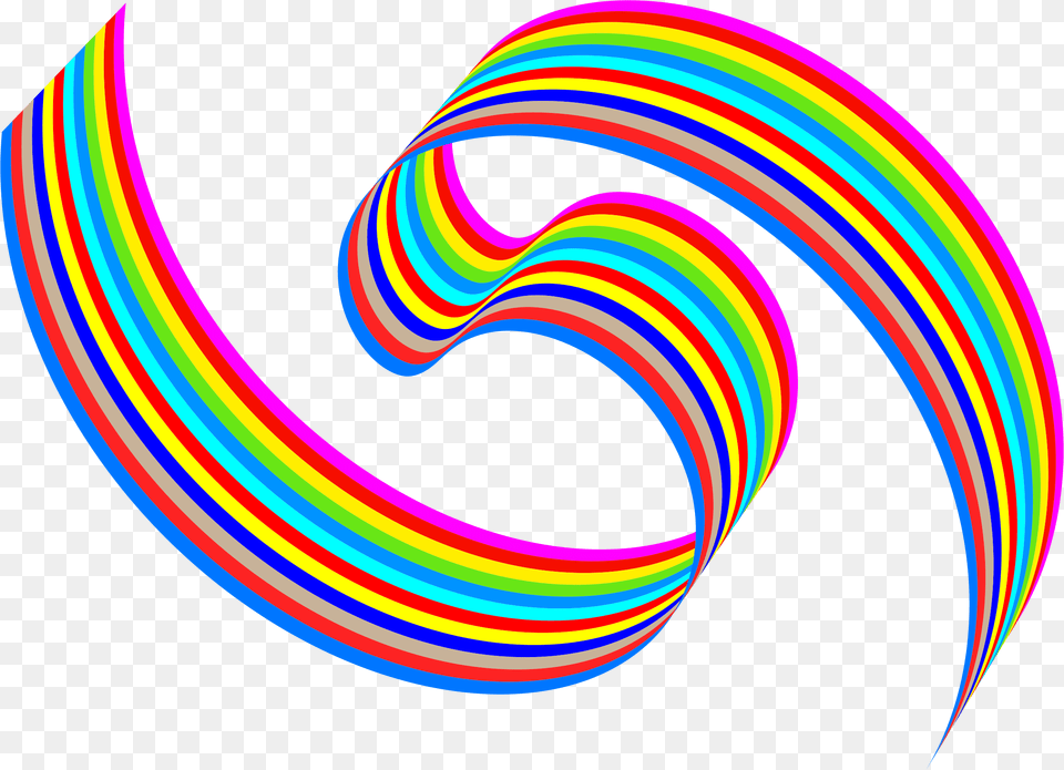 Wavy Rainbow Ribbon Clip Arts Clip Art, Graphics, Light, Pattern, Logo Png Image
